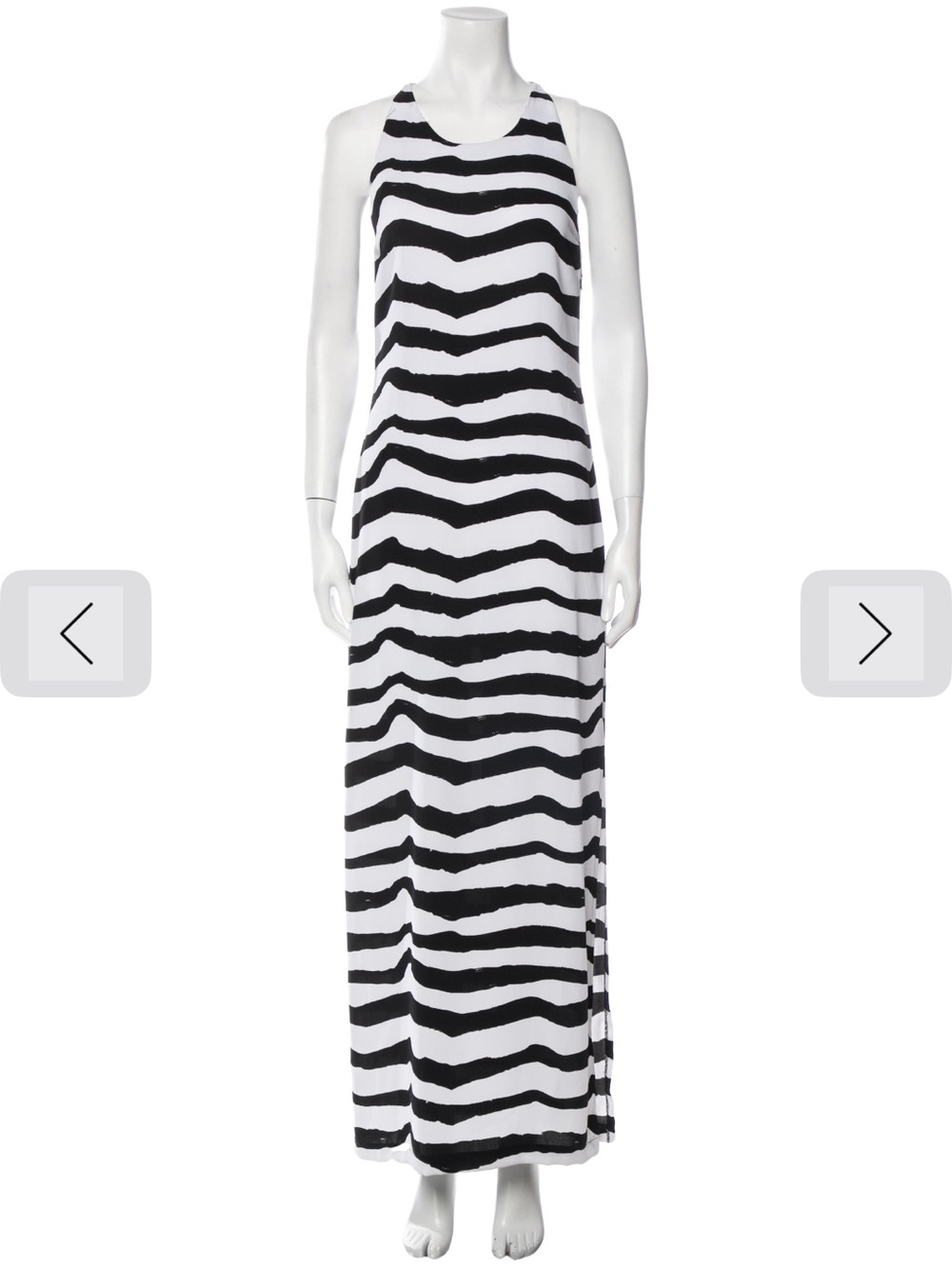 Rachel Zoe Black and White Zebra-Print Sleeveless Maxi Dress